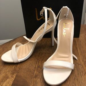 Lulus White Ankle Strap Heels